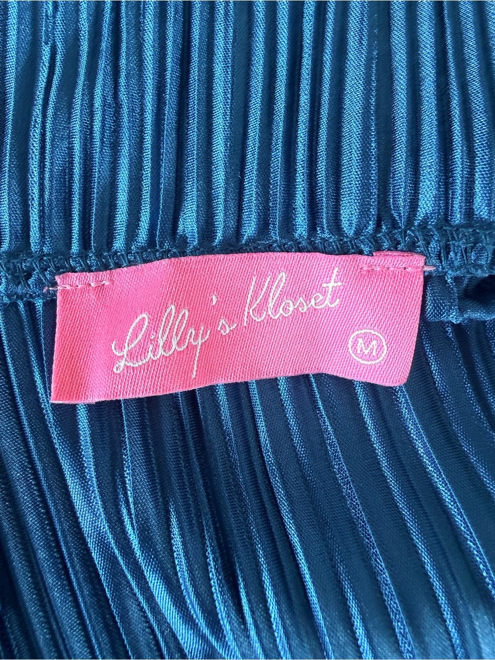 Lilly’s Kloset Plisse Tie-Front Cropped Blouse With Pants Set in Royal Blue - Picture 7 of 7